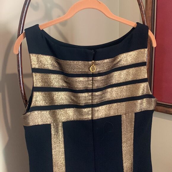 TORY Burch Black & Gold Simca Dress - Picture 5 of 12